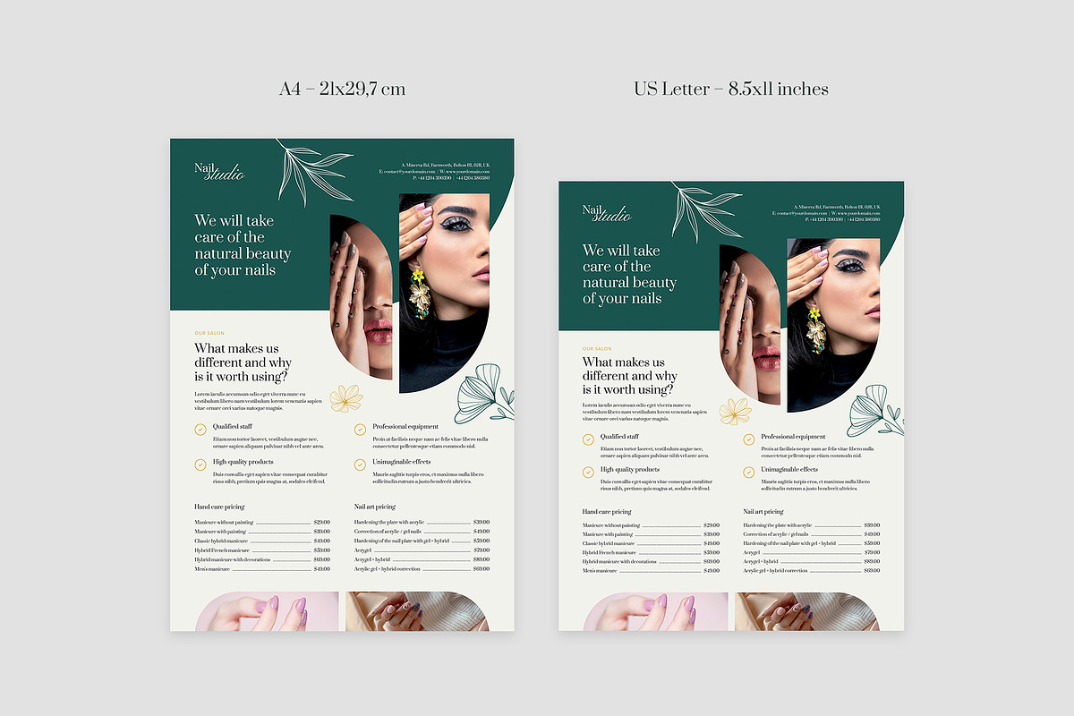 Nail Salon Flyer Canva Template, a Flyer Template by artbart (Photo 9 of 10)