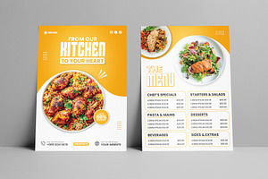 Modern A4 Food Menu Template, a Brochure Template by vectorlnk