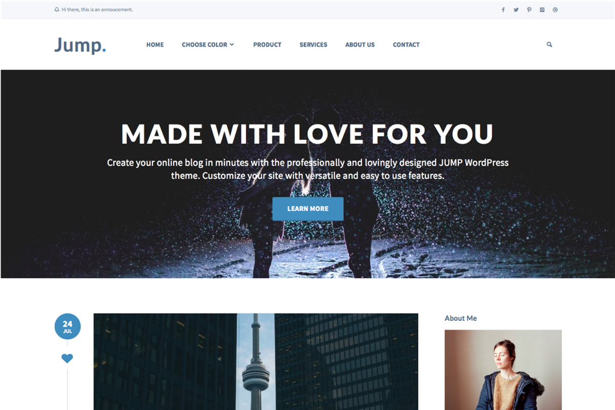 Jump - Blog WordPress Theme, a WordPress Template by Malvouz (Photo 1 of 4)