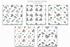 Work From Home Watercolor Collection