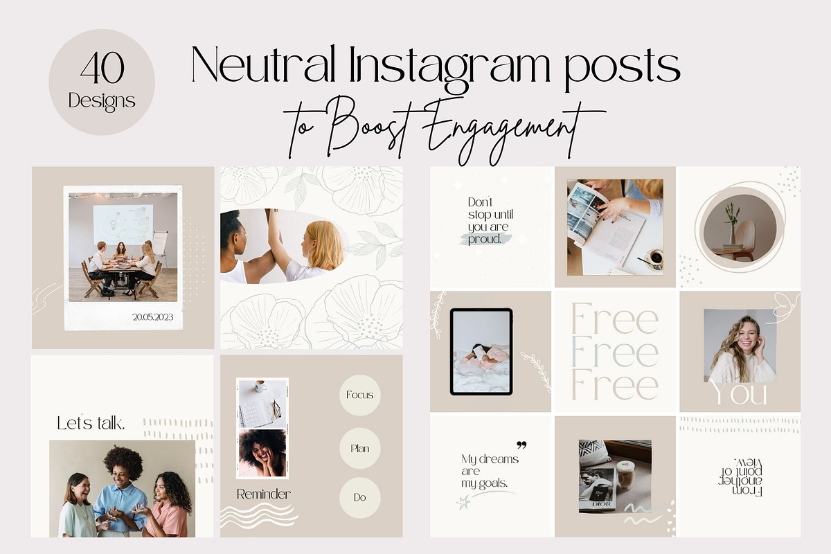 Neutral Instagram templates Canva, a Social Media Template by Yaaas Design (Photo 6 of 8)