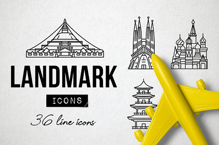 36 Monument Landmark Icons - Travel