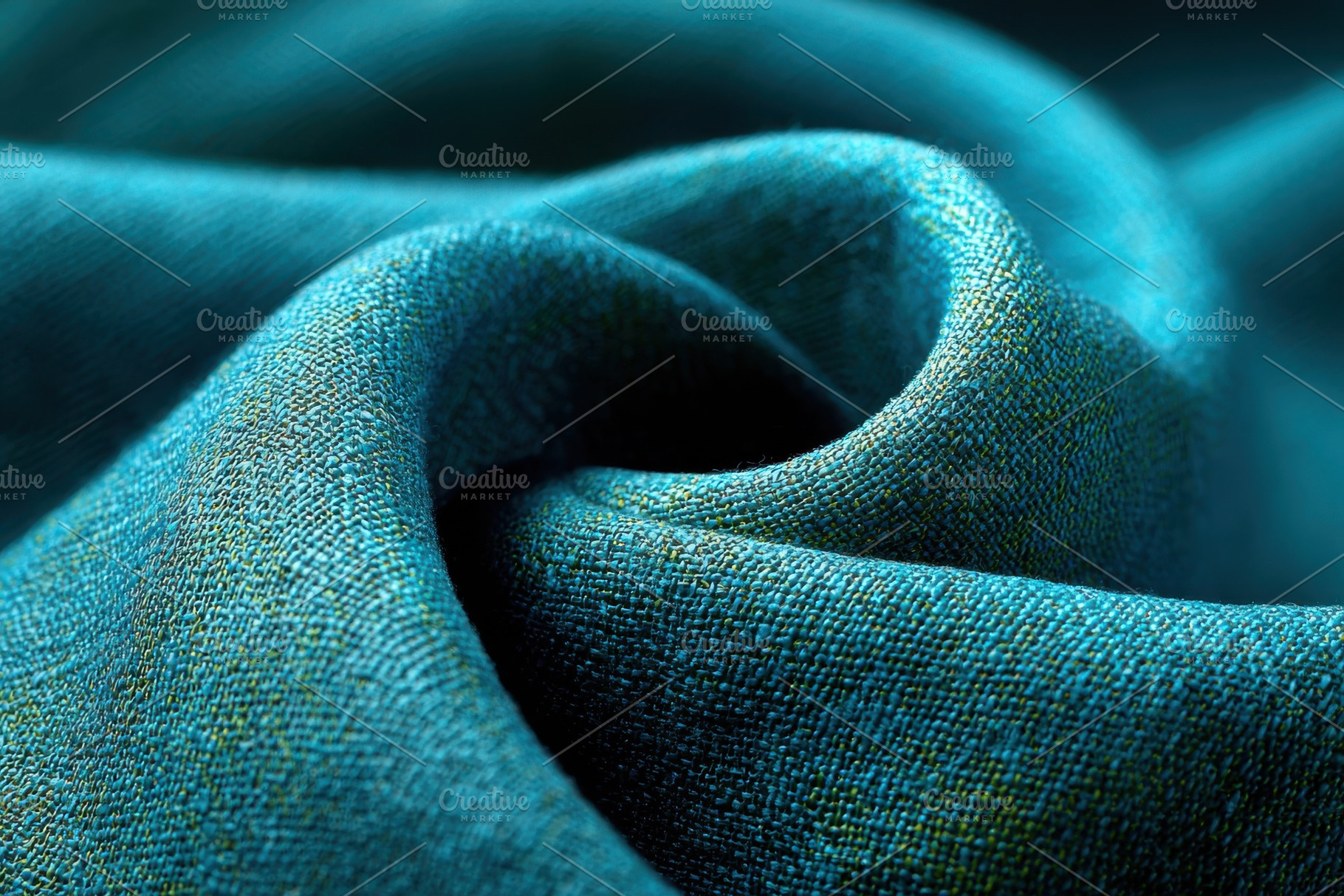 Teal textured fabric swirls elegant, a Photo by Pixeness Studio