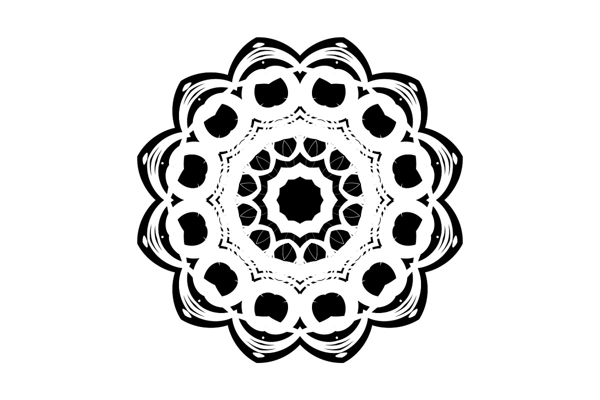 Black and White Mandala Patterns Set, a Decorative Illustration by NJ Himel (Photo 42 of 101)