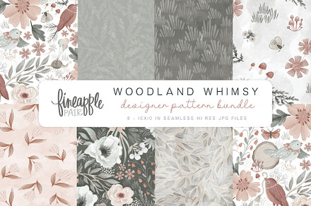 WOODLAND WHIMSY DIGITAL PAPERS DH, a Pattern Graphic by FINEAPPLE