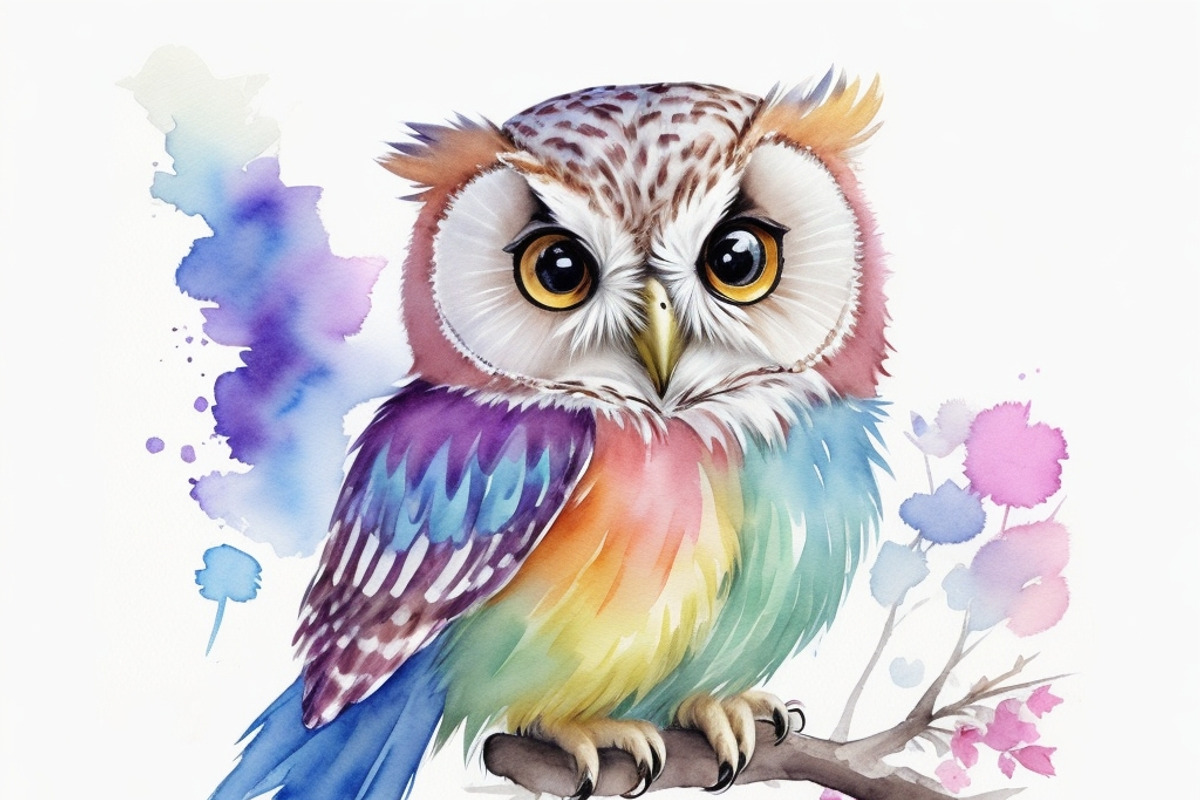 12 Watercolor baby owl clipart pack, an Animal Illustration by ZaaxPrintables (Photo 5 of 8)