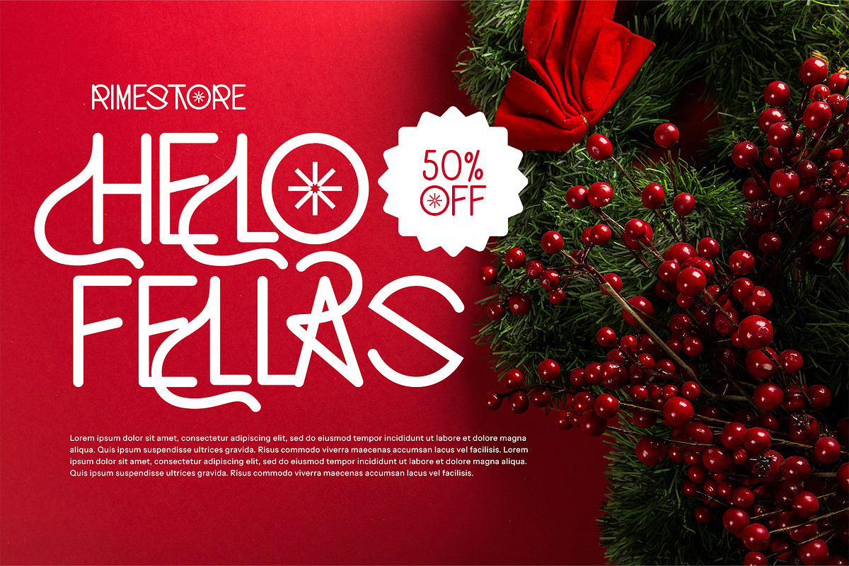 Winter Holiday Display Font, a Sans Serif Font by Graphicxell (Photo 5 of 12)