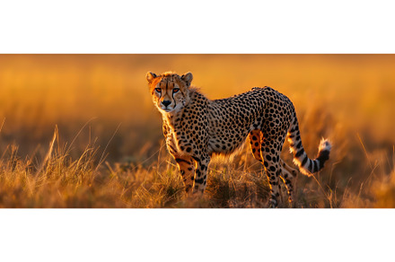 Cheetah at Sunset in the Savannah, an Animal Photo by BazziBa♥