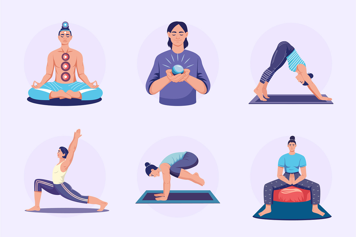 Meditation Illustration Art Set, a Person Illustration by Creative Stall (Photo 7 of 9)