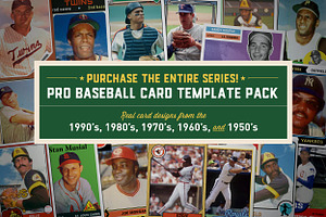 1990's Pro Baseball Card Templates