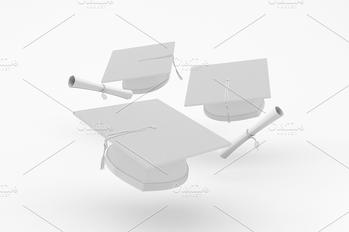 Graduation Cap Mockup, an Advertising Mockup by Qaleb Studio