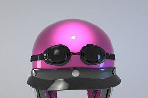 PINK Retro Motorcycle Helmet