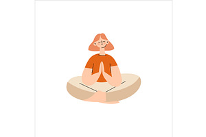 Meditation, person meditating, a Sport Illustration by Mila Di Art