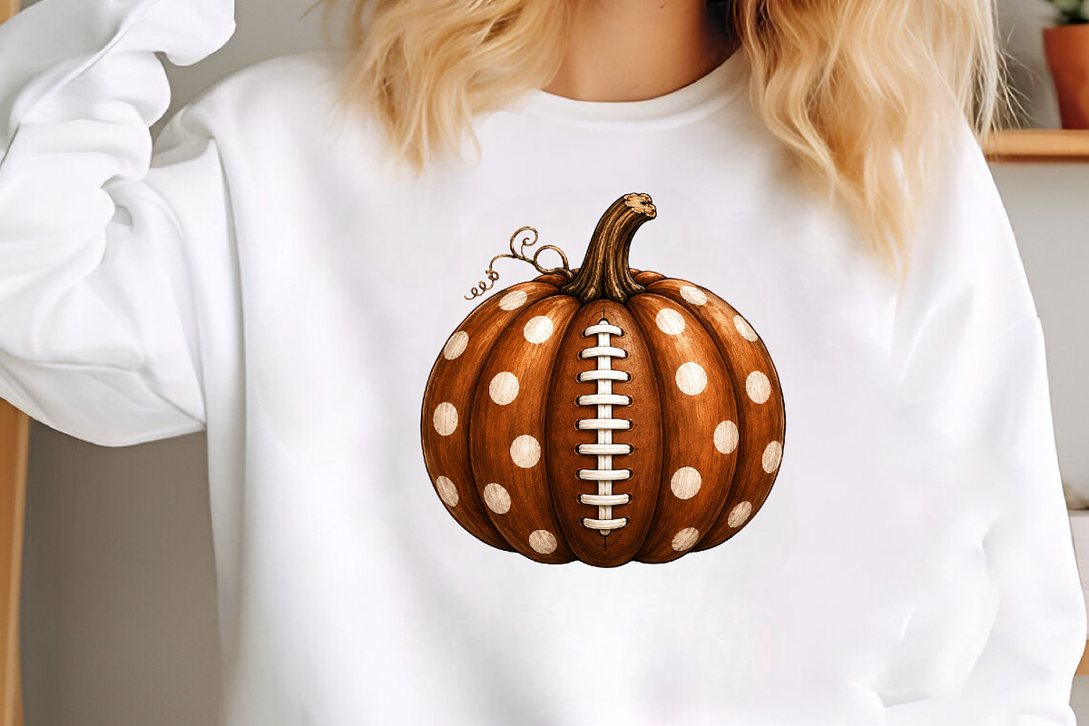 Fall Autumn Football Pumpkin PNG, a Seasonal Illustration by CraftArtStudio (Photo 3 of 4)