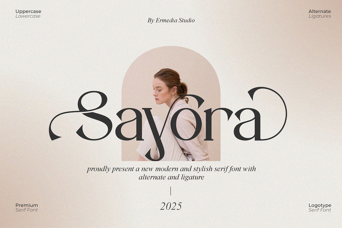 Sayora || Modern Stylish Serif Font, a Serif Font by Ermedia Studio (Photo 1 of 10)