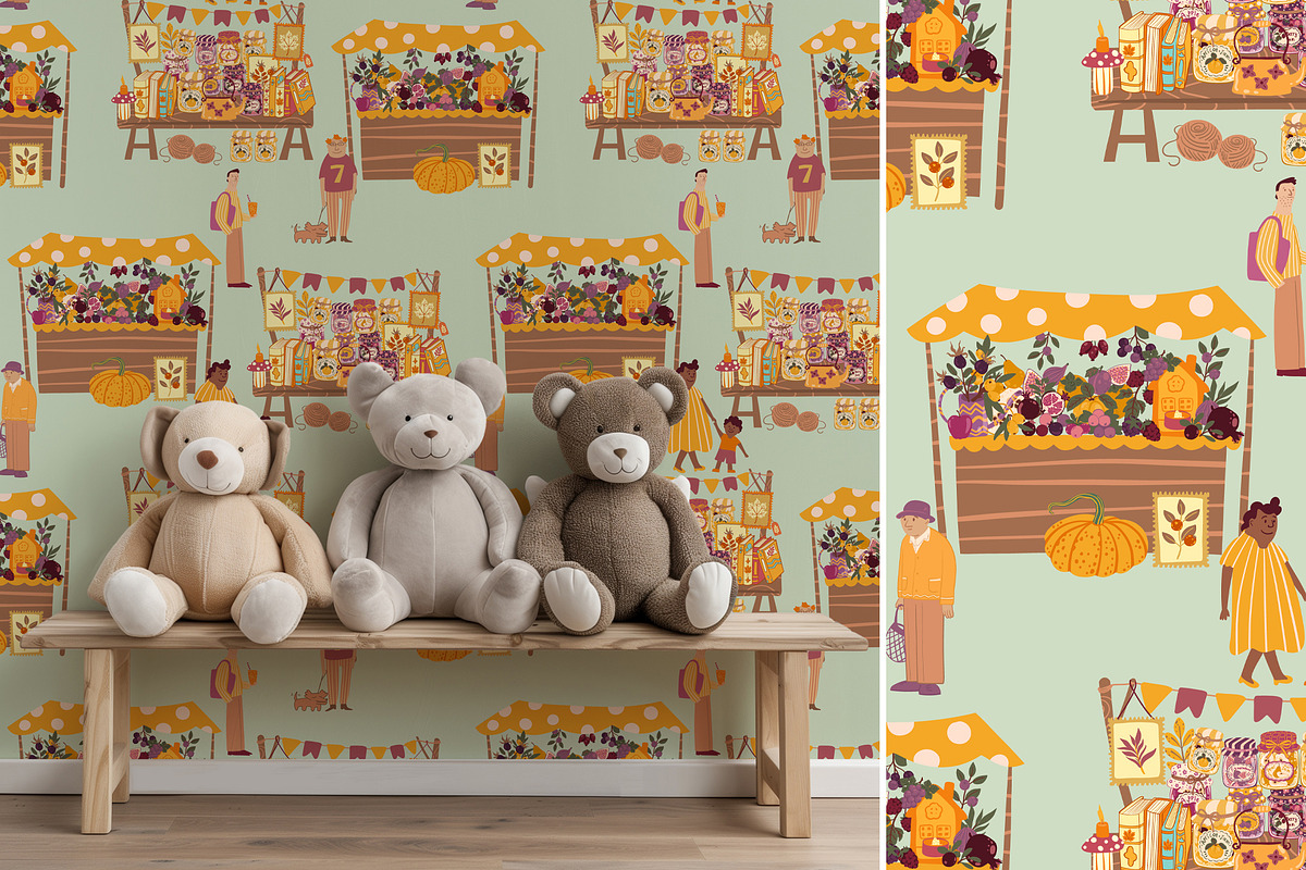 Autumn farm market patterns, a Pattern Graphic by Carpet Tapete Pretzel (Photo 11 of 14)