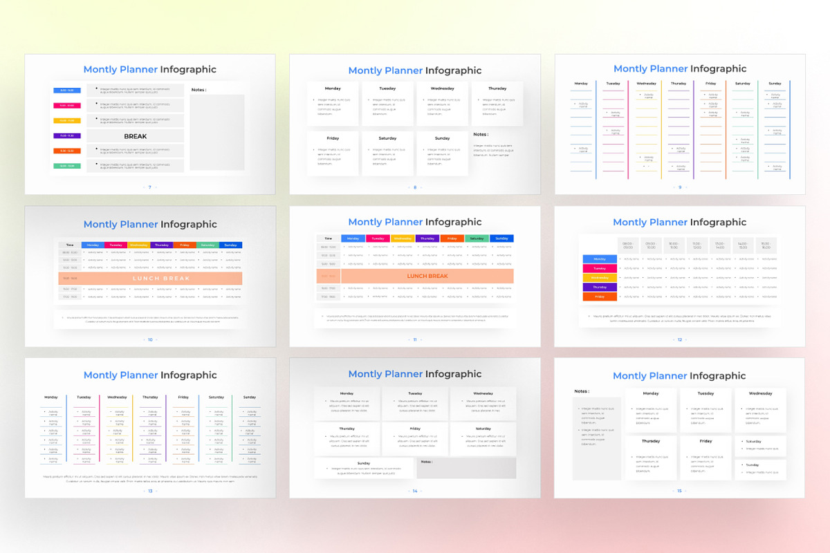 Monthly Planner PowerPoint Infograph, a Presentation Template by Digitcase x Wealthwells (Photo 3 of 4)