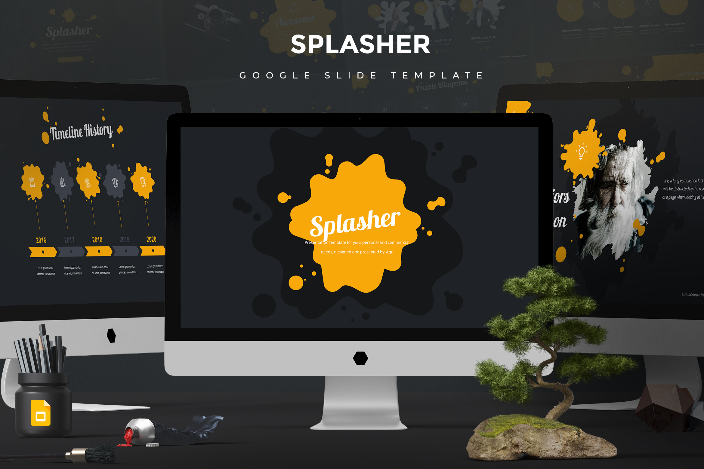 Splasher - Google Slide Template, a Presentation Template by AQR Studio