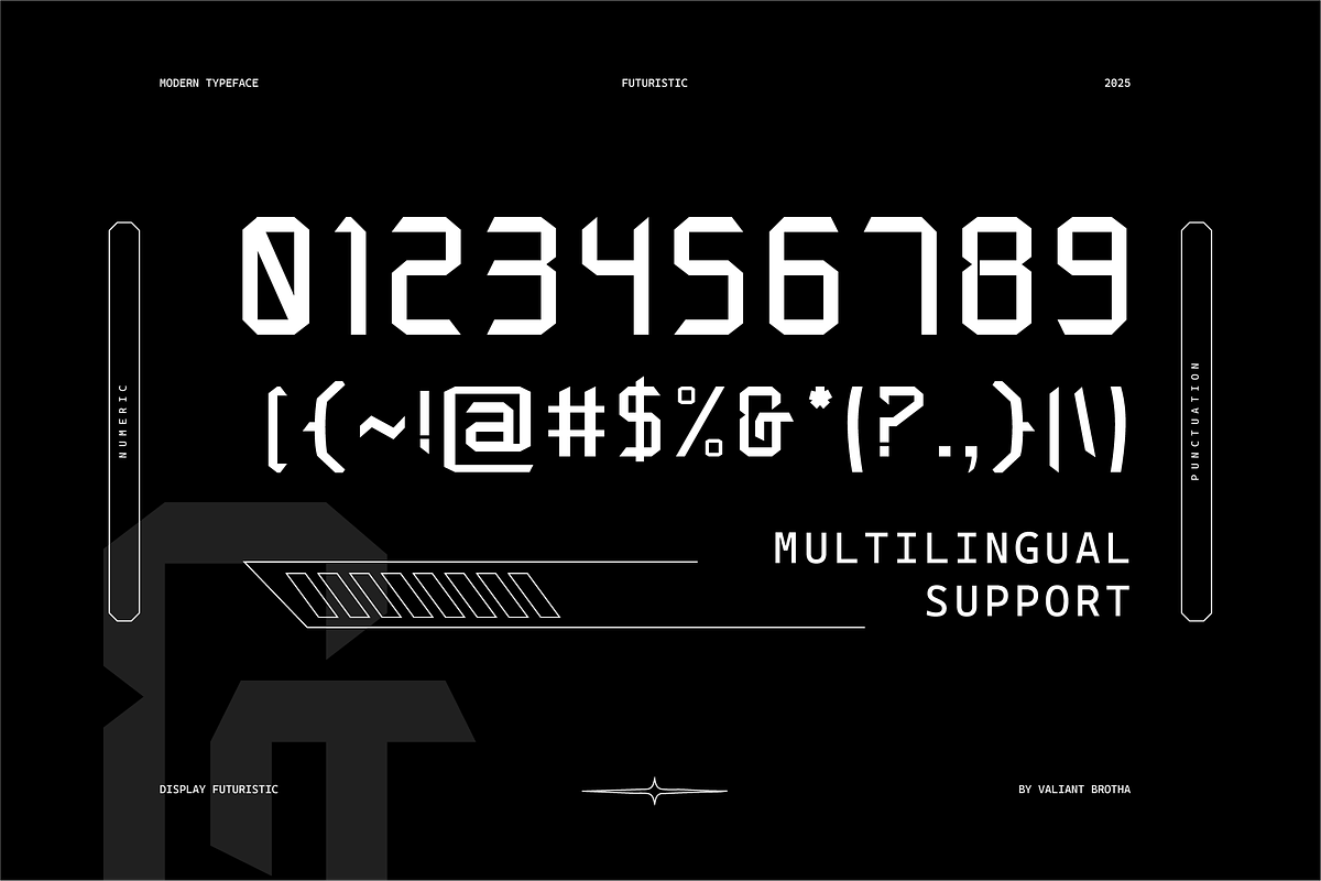 VB Horen - Futuristic Display Font, a Sans Serif Font by VALIANTBROTHA (Photo 3 of 11)