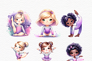 Watercolor pastel gymnastics clipart, a Sport Illustration by Invite to Clipart (Thumbnail 3 of 7)