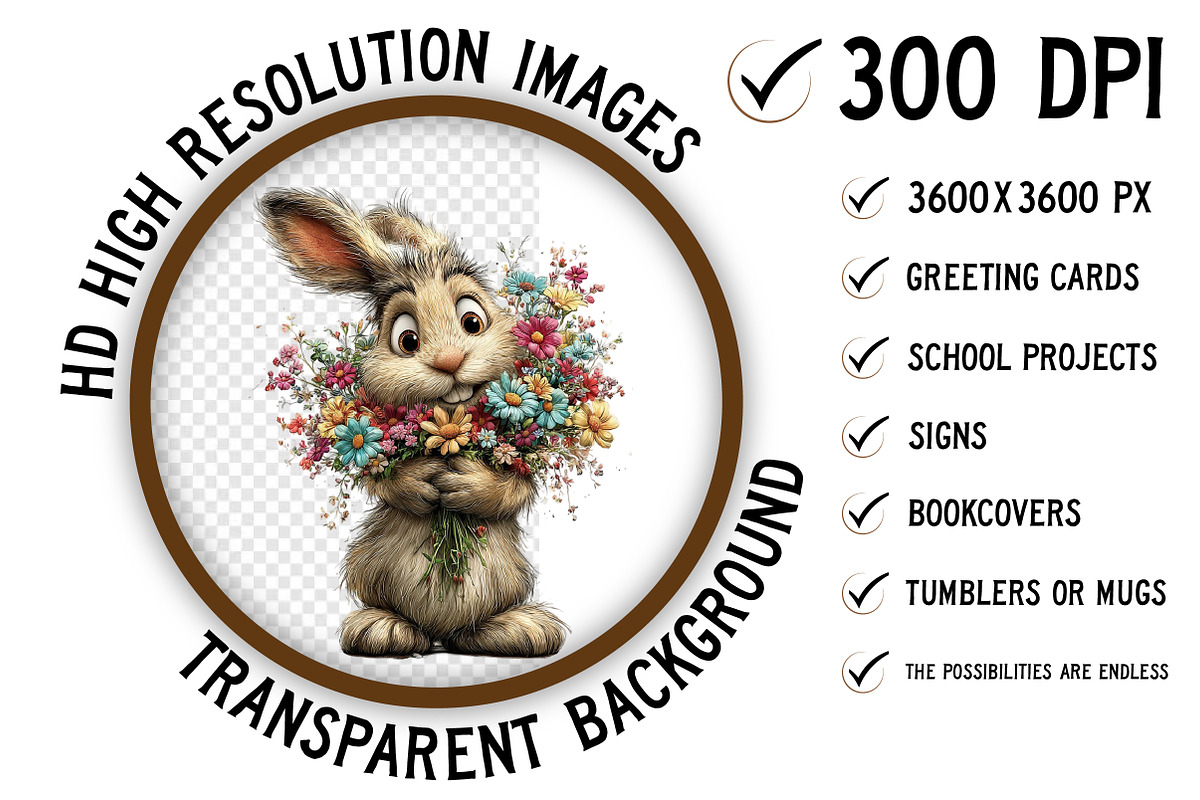 Whimsical Easter Bunny Clipart, an Illustration by Craft Nest (Photo 2 of 10)