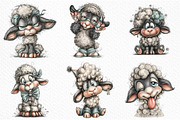 Crazy Sheep Clipart, an Illustration by Craft Nest (Thumbnail 3 of 6)