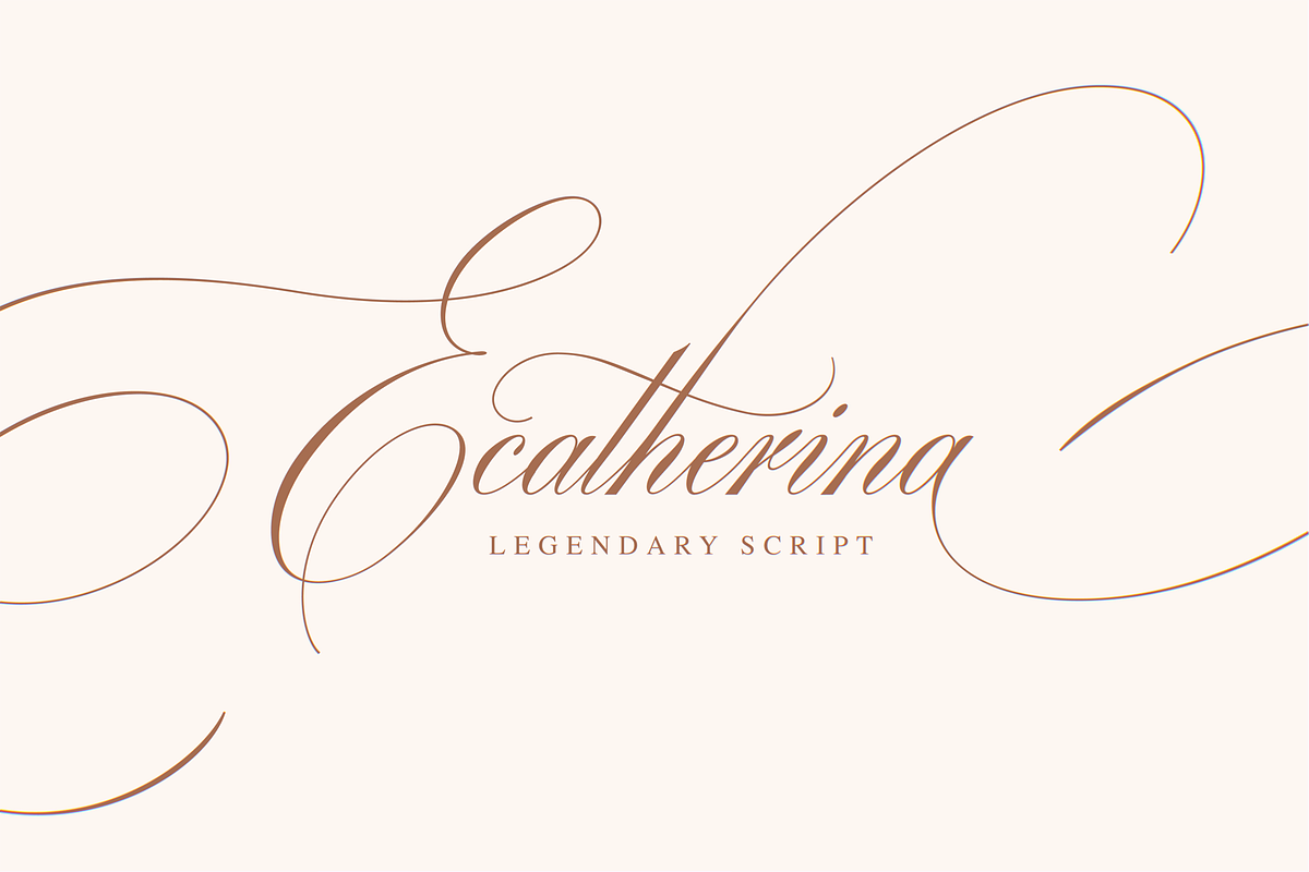 Ecatherina - legendary script, a Script Font by Blessed Print (Photo 1 of 42)