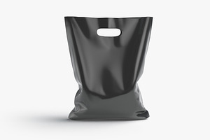 Black Die-cut Plastic Bag 3D Model