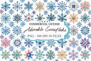 Adorable Snowflake Clipart, an Illustration by designcity5