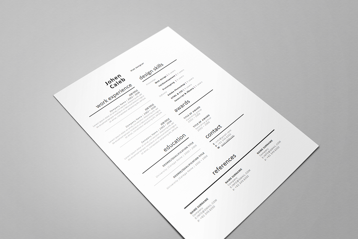 One page Resume CV + cover letter 8, a Resume Template by UX Design Mastery Shop (Photo 2 of 4)