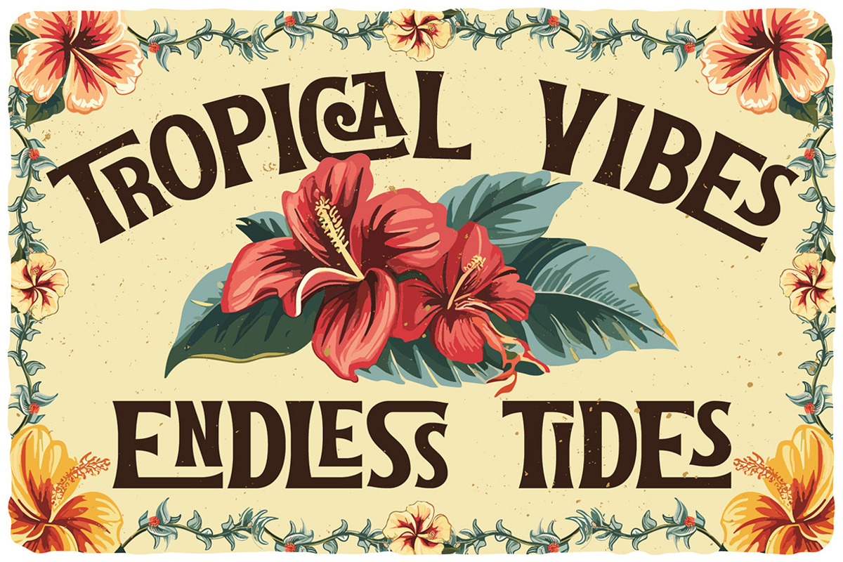 Tropical Tides Vintage Label Font, a Serif Font by JumboDesign (Photo 3 of 7)