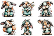 Whimsical Bunny Easter Clipart, an Illustration by CraftArtStudio (Thumbnail 4 of 6)