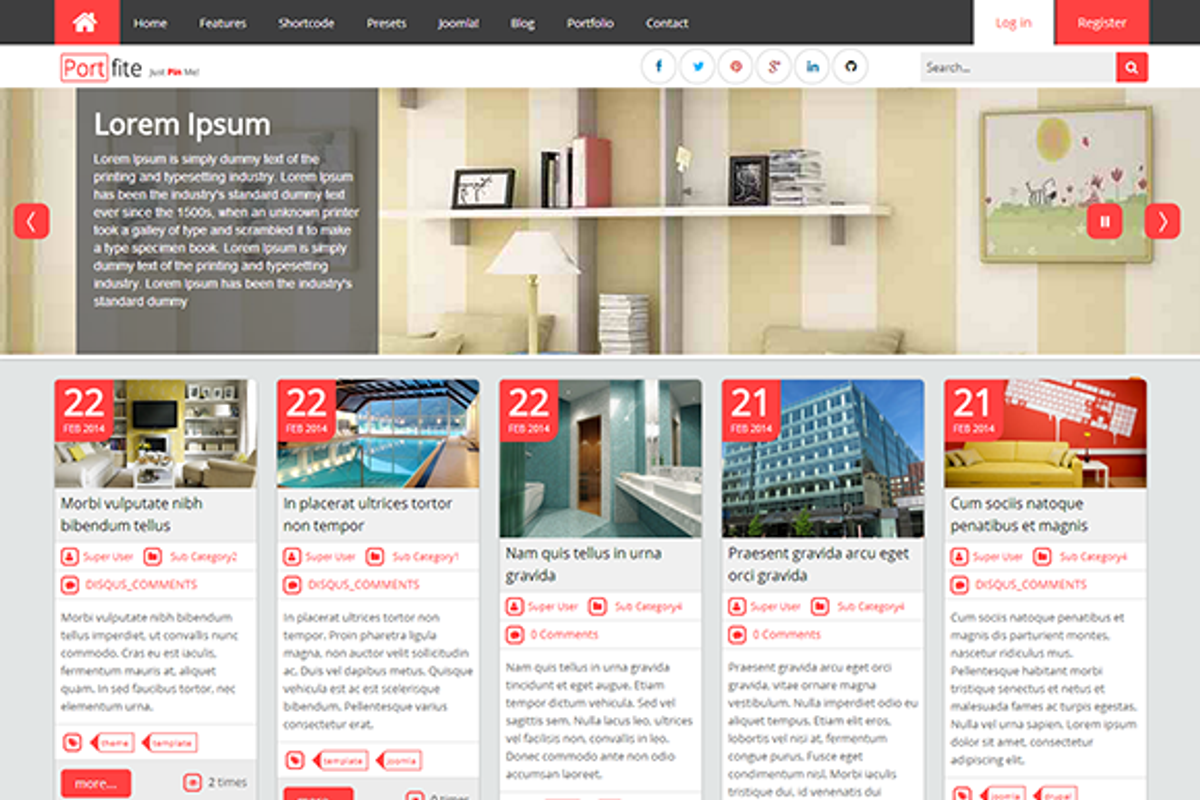 Portfite Portfolio Joomla Template, a Websites & App Template by PCMShaper