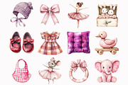 Burgundy Baby Girl Clipart, an Illustration by Design Market (Thumbnail 3 of 7)