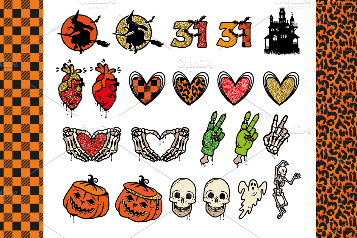 Peace • Love • Halloween Collection, an Illustration by Moloko88 (Photo 2 of 5)