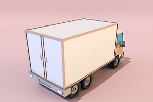 Cartoon Truck Low Poly 3D Model