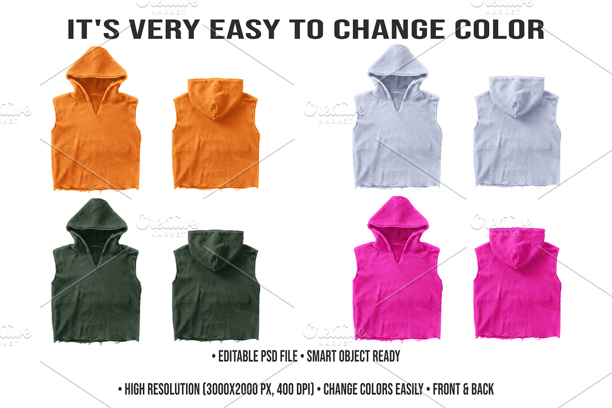 Vintage Cut Off Hoodie Mockup PSD, a Hoody Mockup by std.badboy (Photo 2 of 4)