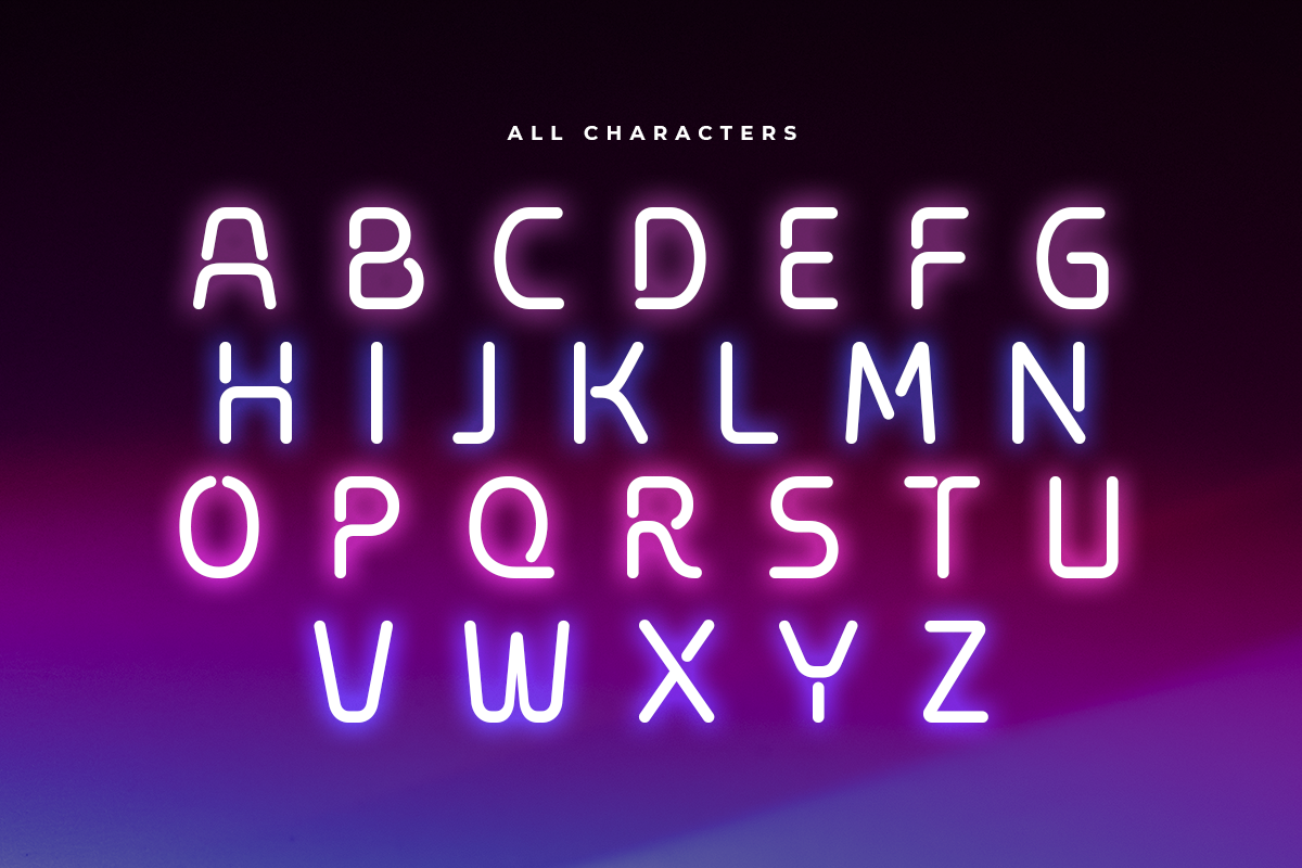Flare - Neon Light Party Font, a Sans Serif Font by Hamz Studio (Photo 8 of 8)