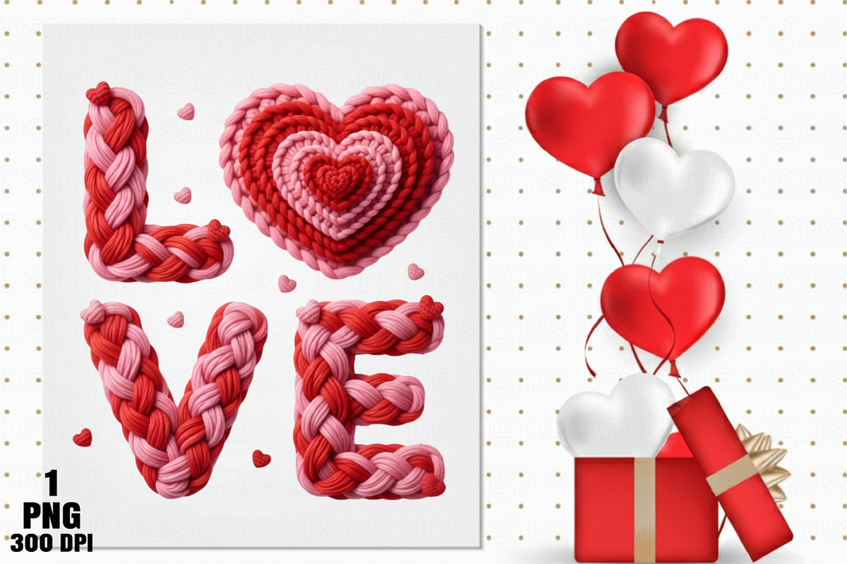 Faux Yarn Crochet Love Valentines, an Illustration by Daily.Designs (Photo 4 of 5)