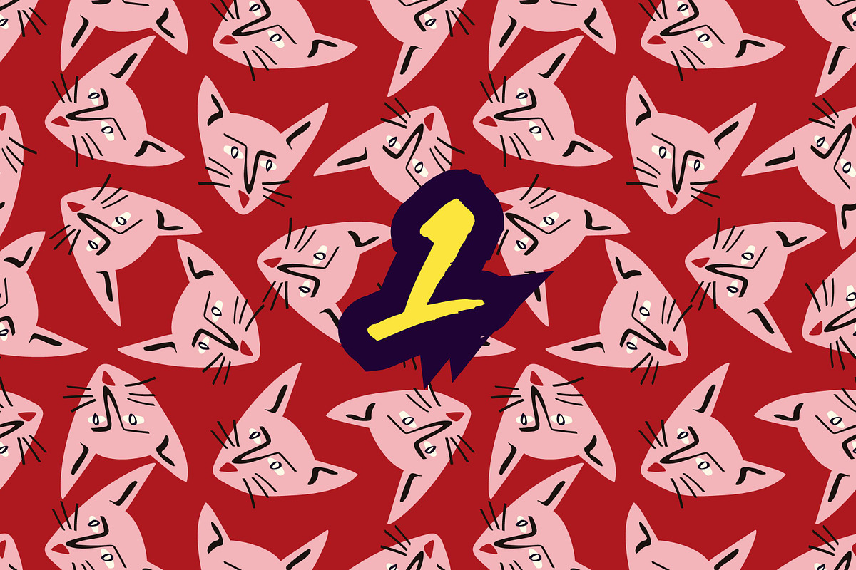 Cartoon Cats Seamless Patterns, a Pattern Graphic by Art's and patterns (Photo 4 of 9)