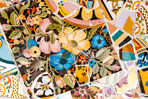 Mosaic tiles in Park Guel Barcelona, an Architecture Photo by BOOCYS