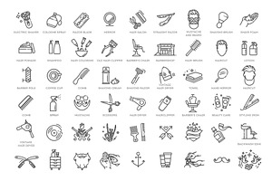 Barbershop Vector Icons Set, an Object Illustration by Tettygreen