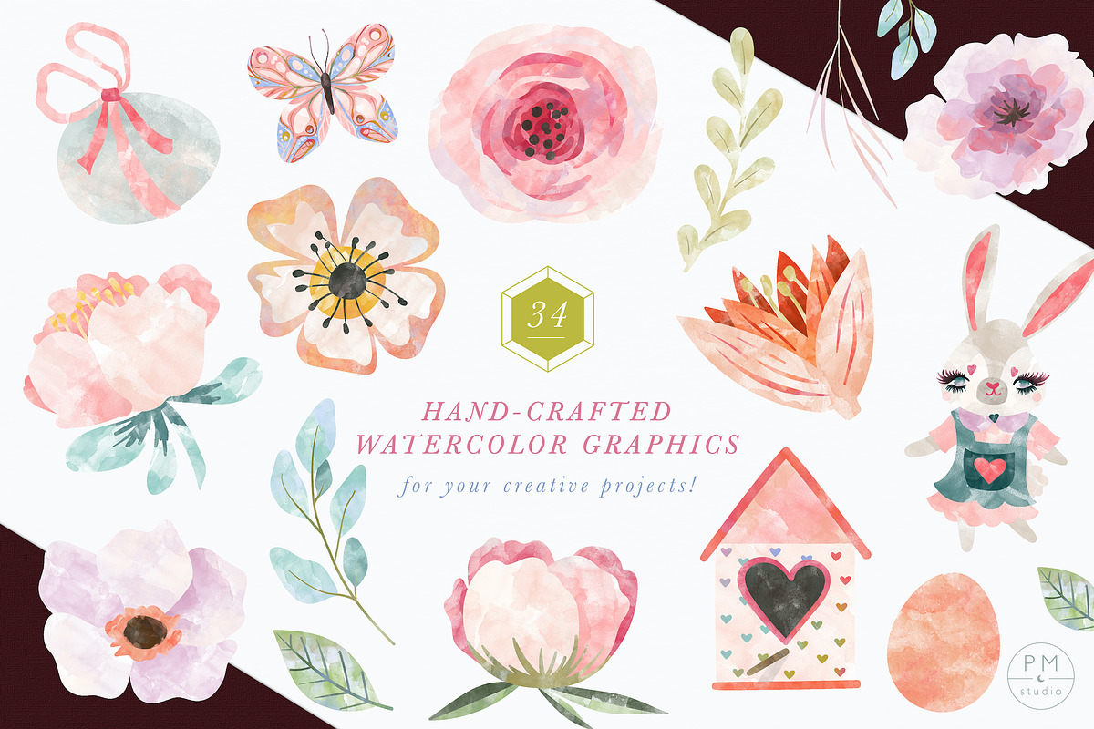 Sweet Spring Watercolor Collection, an Illustration by PetiteMarket (Photo 2 of 4)