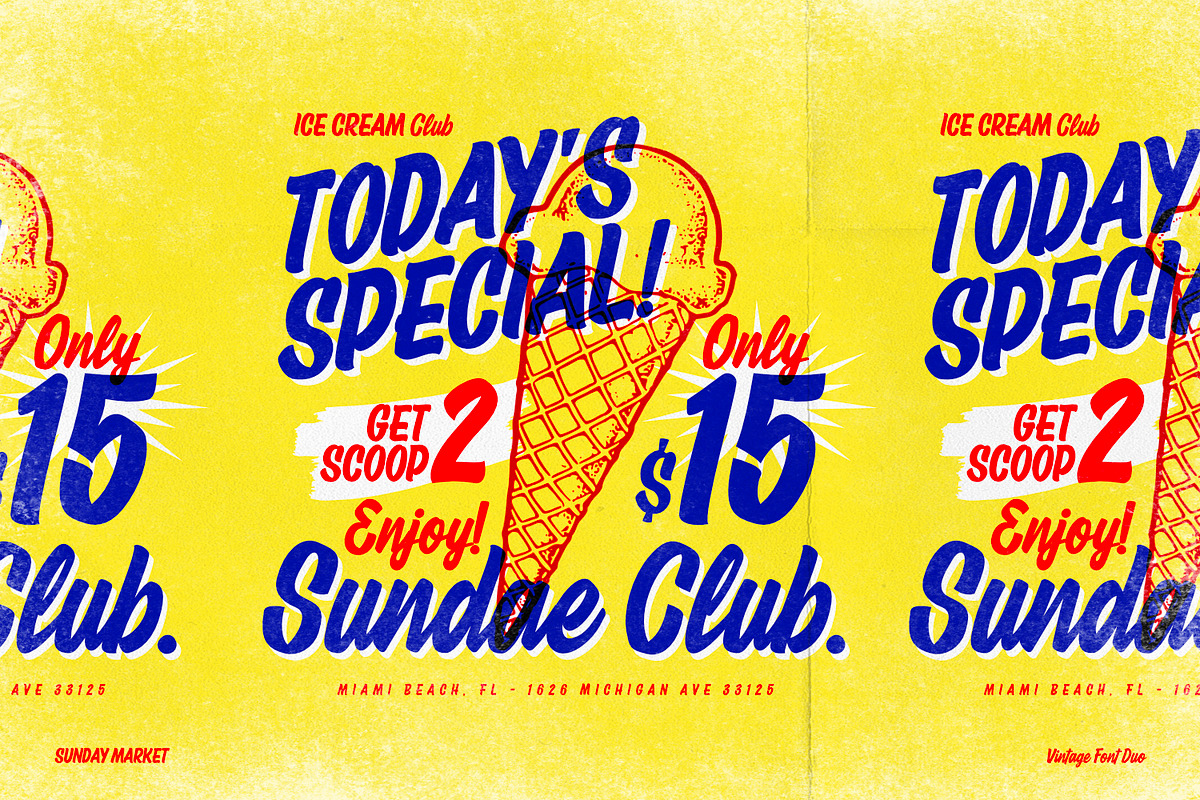 Sunday Market - Vintage Font Duo, a Script Font by ikiiko (Photo 2 of 7)