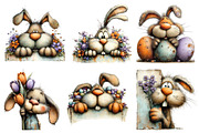 Funny Easter Bunny Peeking Clipart, an Illustration by designcity5 (Thumbnail 4 of 5)