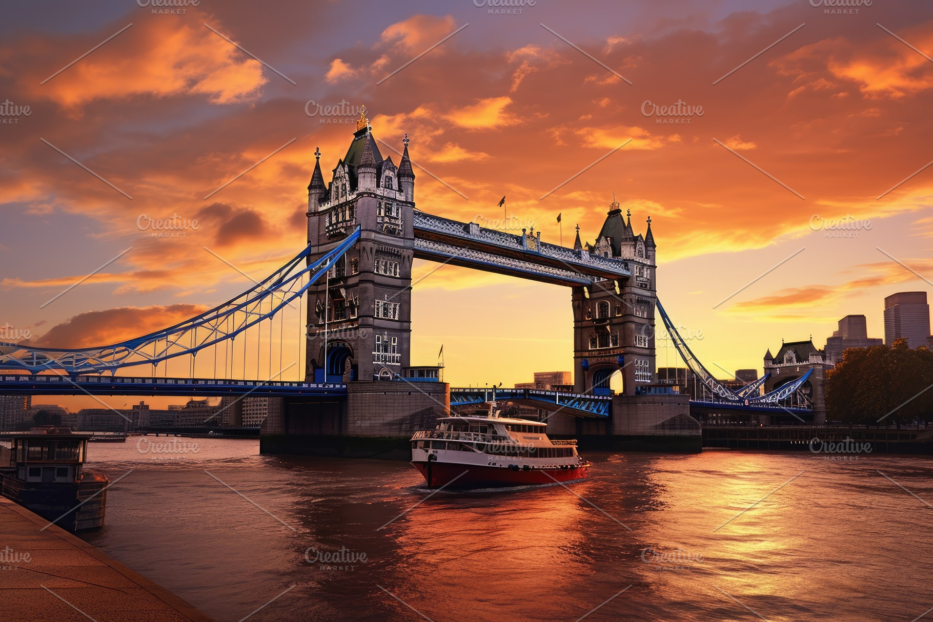 Tower Bridge in London at sunset, En, a Photo by Iftikhar Alam