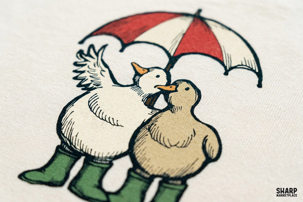 Two Cute Ducks In Green Rainboots, an Object Graphic by SharpMarketplace (Photo 5 of 5)