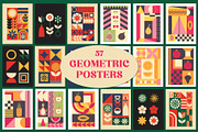 Retro geometric abstract posters, an Object Illustration by Sofico (Thumbnail 1 of 13)