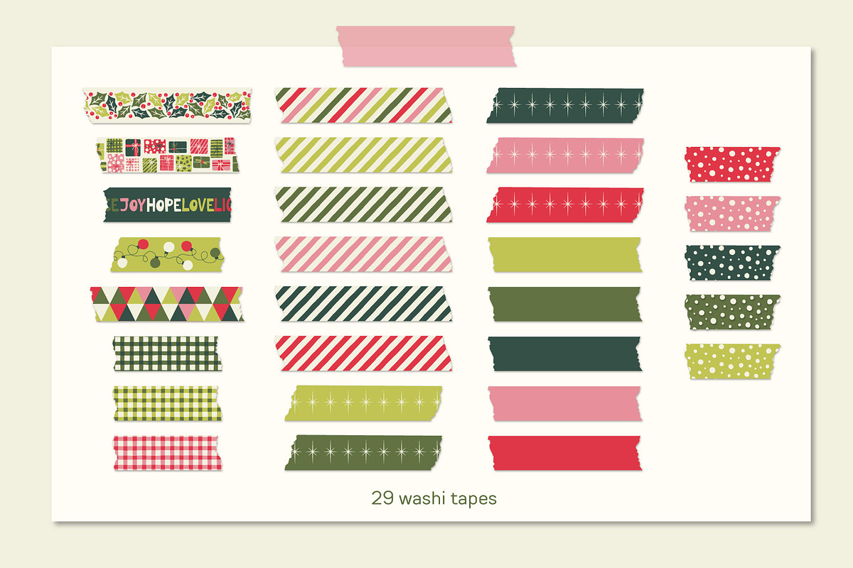 Retro Christmas Clipart and Patterns, a Pattern Graphic by PATTERNS etc. (Photo 7 of 10)