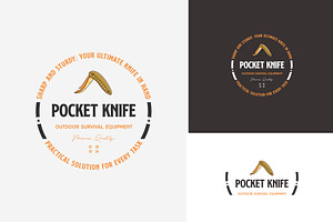 colorful pocket knife emblem logo